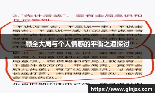 顾全大局与个人情感的平衡之道探讨